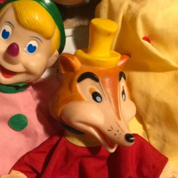 Vintage I Burattini Pinocchio hand puppet theatre RARE complete original package